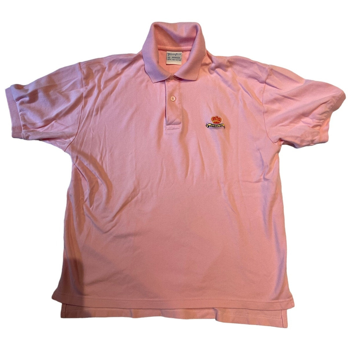 Vintage Trimingham's Bermuda 100% Cotton Medium Pink Polo Shirt