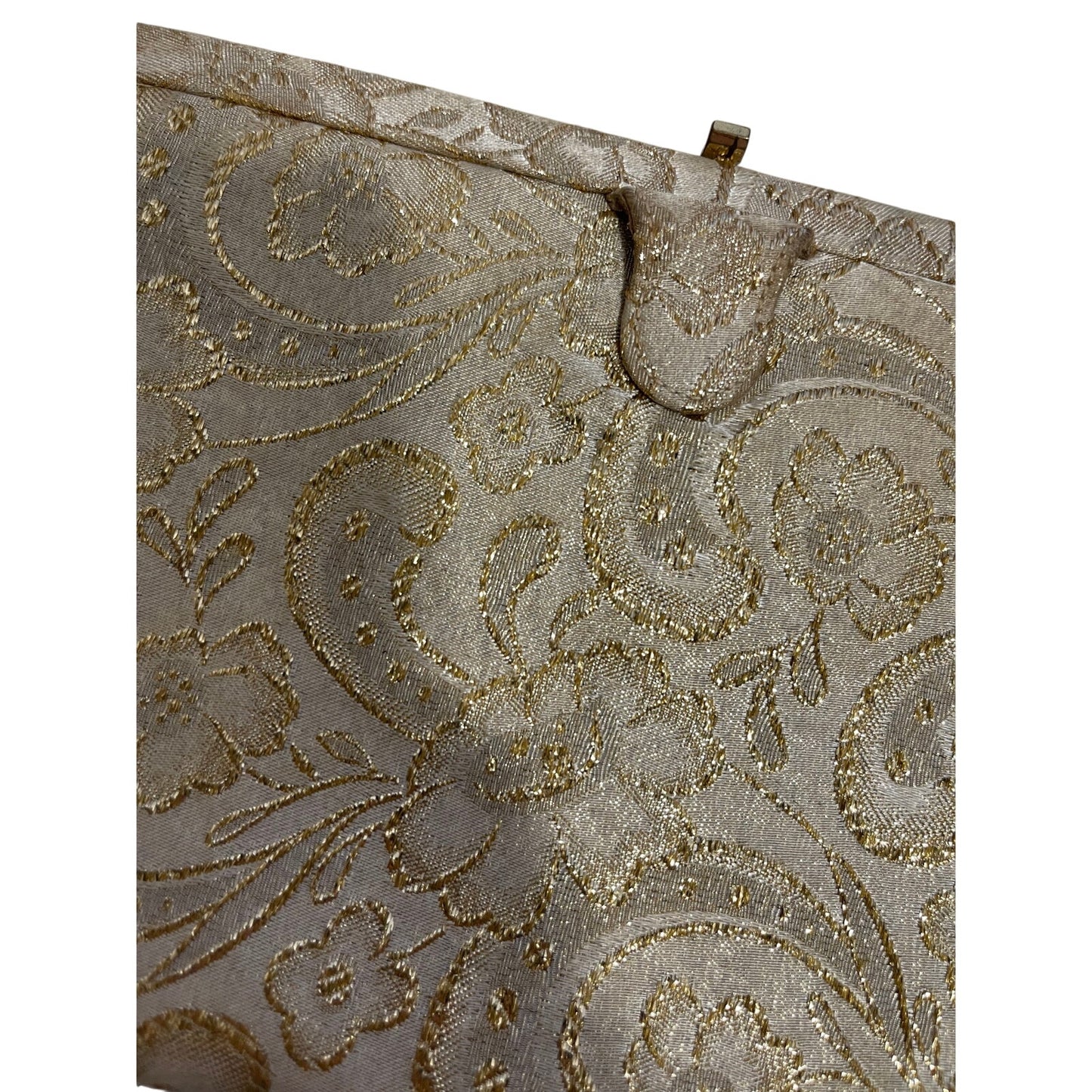 Vintage 1960's Mel Ton Gold Lace Clutch