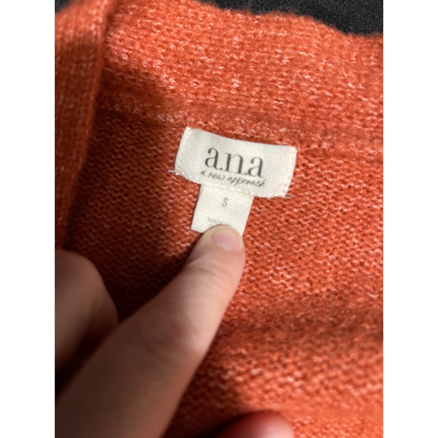 A.N.A. A New Approach Rust Orange Tight Knit Size Small Cardigan Sweater