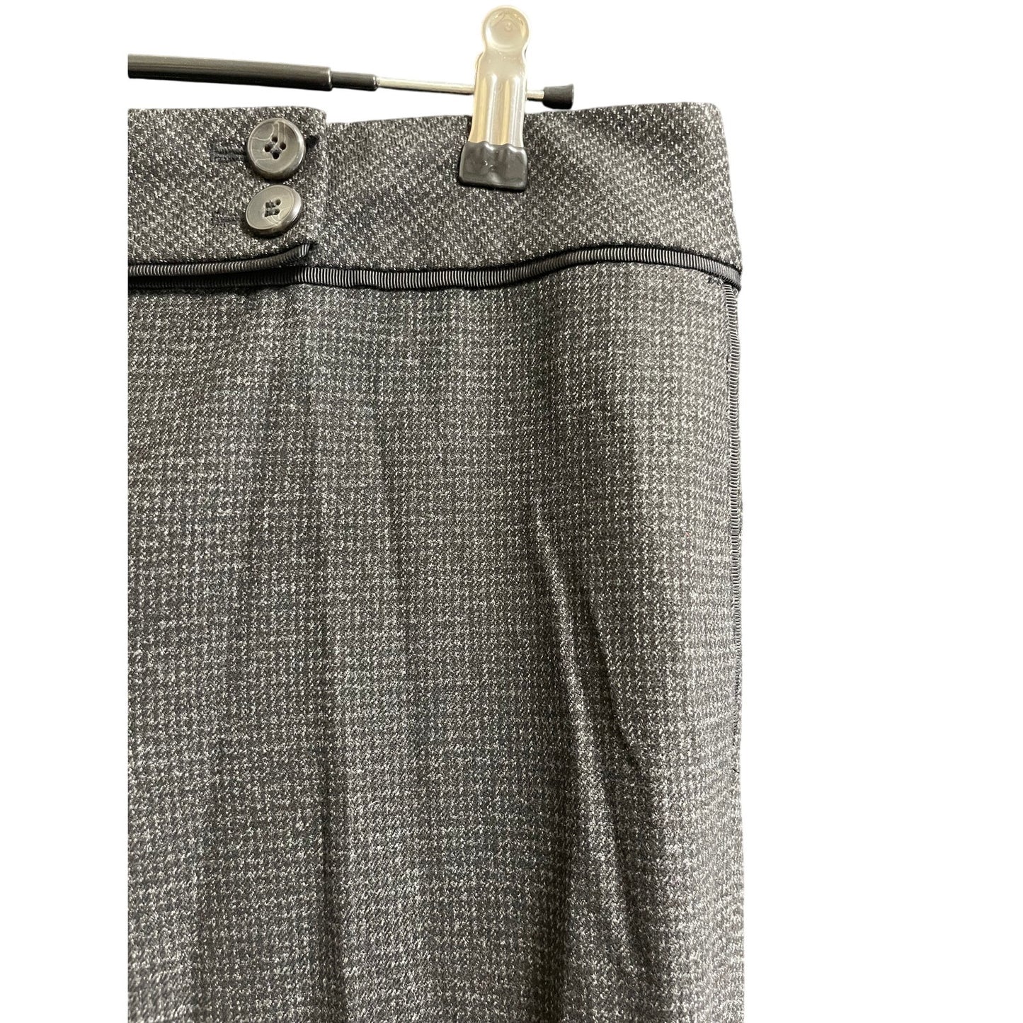 Ann Taylor LOFT Size 8 Dark Gray and White Herringbone Type Dress Pants