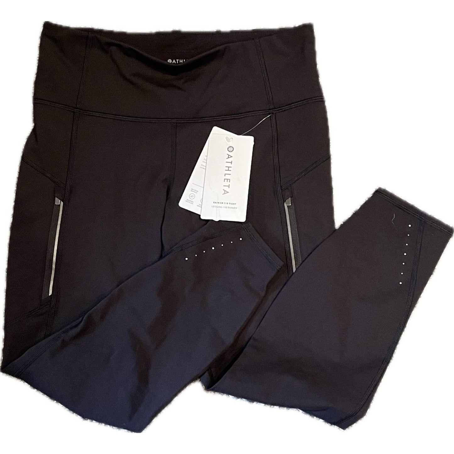 NWT Athleta Rainier Tight Black Leggings w/Pockets - Size Medium