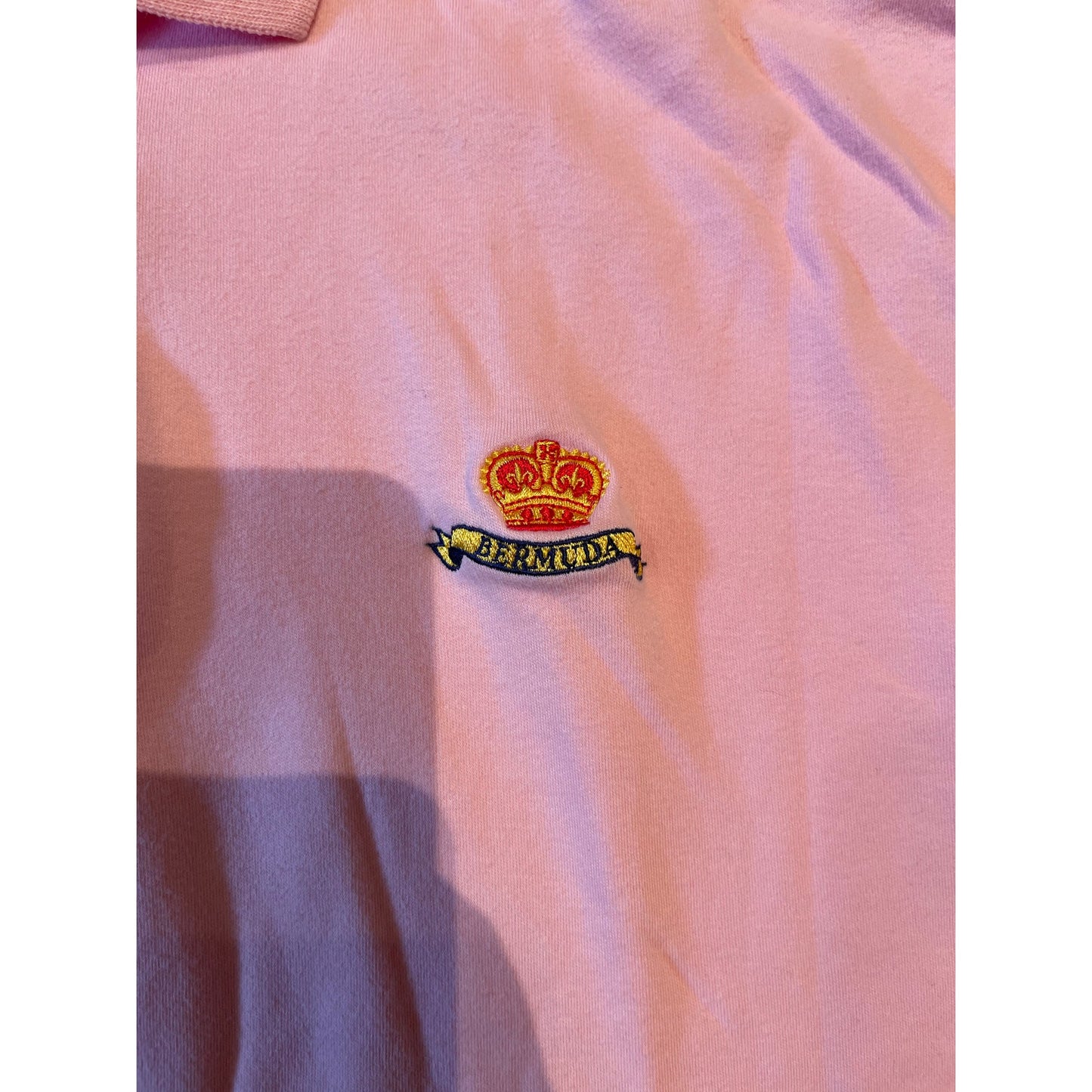 Vintage Trimingham's Bermuda 100% Cotton Medium Pink Polo Shirt