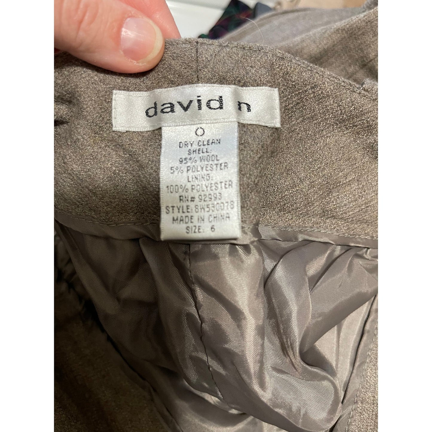 Vintage 90s David N. Wool Slacks - Size 6 - Y2K - Khaki / Tan