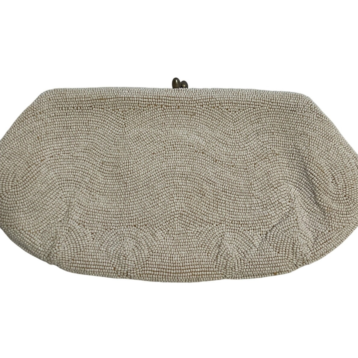 Vintage Julius Garfinckel & Co White Beaded Clutch