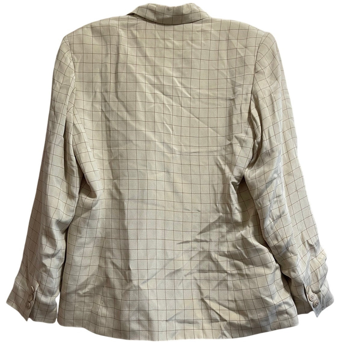 Charter Club 100% Silk Tan Checkered Blazer - Size 12 - NWOT