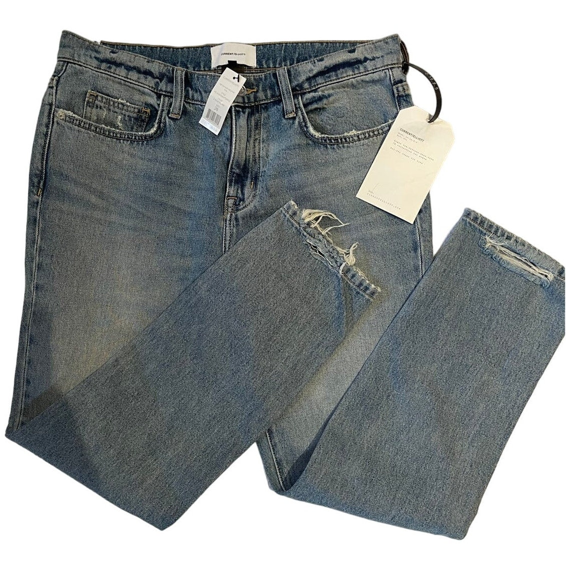 NWT Current Elliott Women's Size 28 Vintage Cropped Slim Blue Jeans $268 MSRP