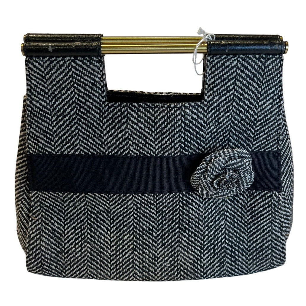 Vintage Isabella's Journey Herringbone Top Handle Bag w/Floral Accent