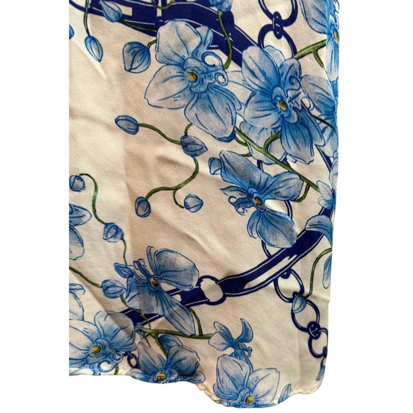 Lindsey Thornburg Blue & White Floral Floral Mini Sundress - Size Medium