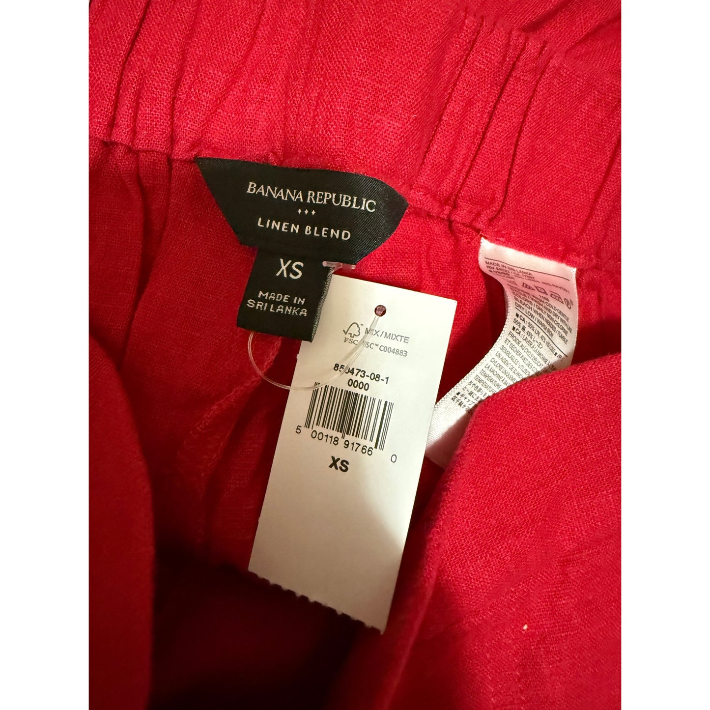 Banana Republic Linen Blend Reddish Pink Pull On Chino Shorts - Size XS - NWT