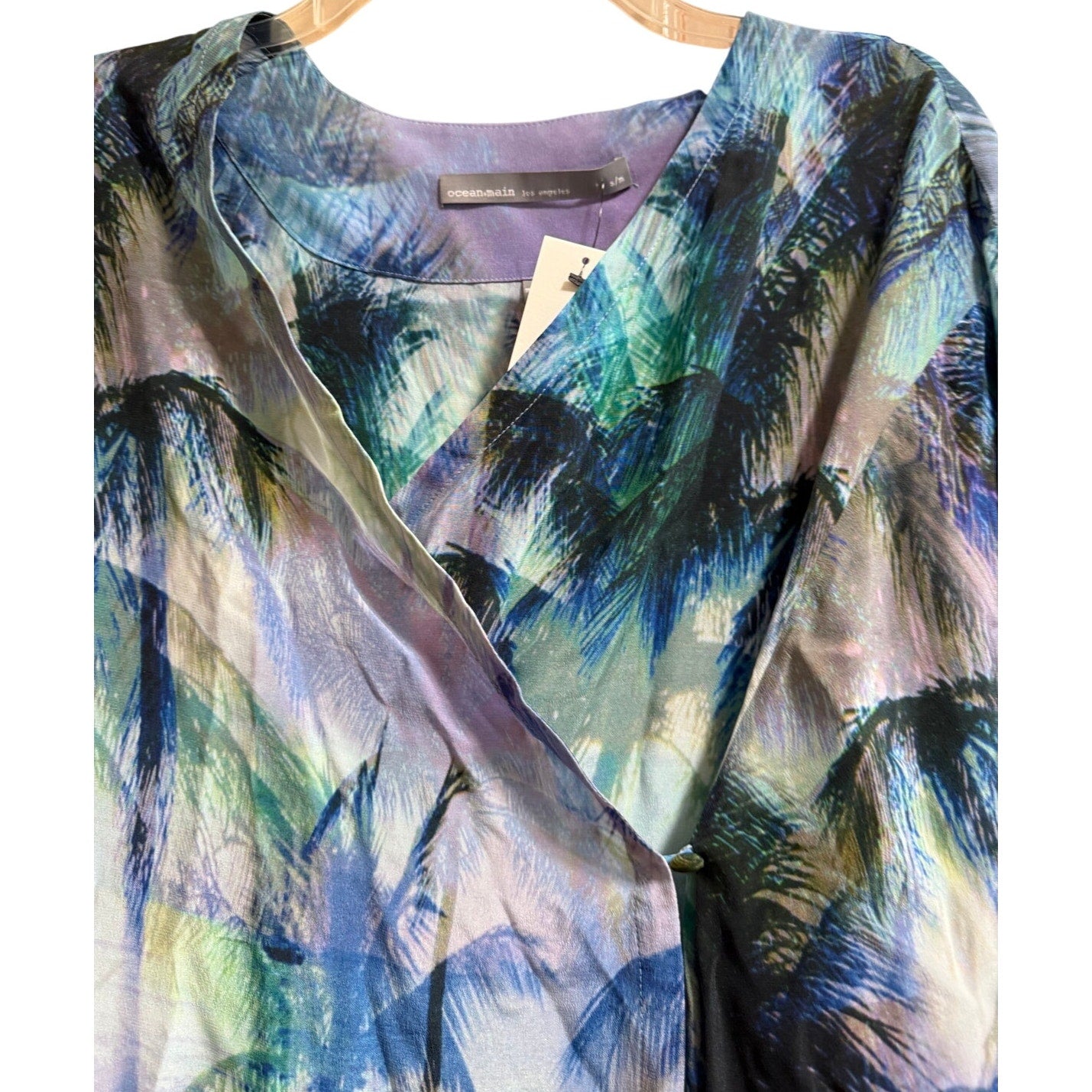 Ocean & Main Los Angeles Blue & Purple Small Oversized Beach Wrap Dress