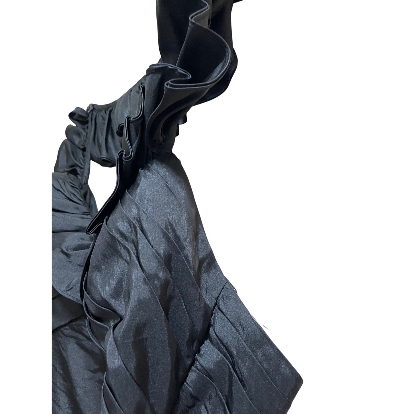 NWT Bill Levkoff Black Asymmetrical Ruffle Gown Size 10 MSRP $245