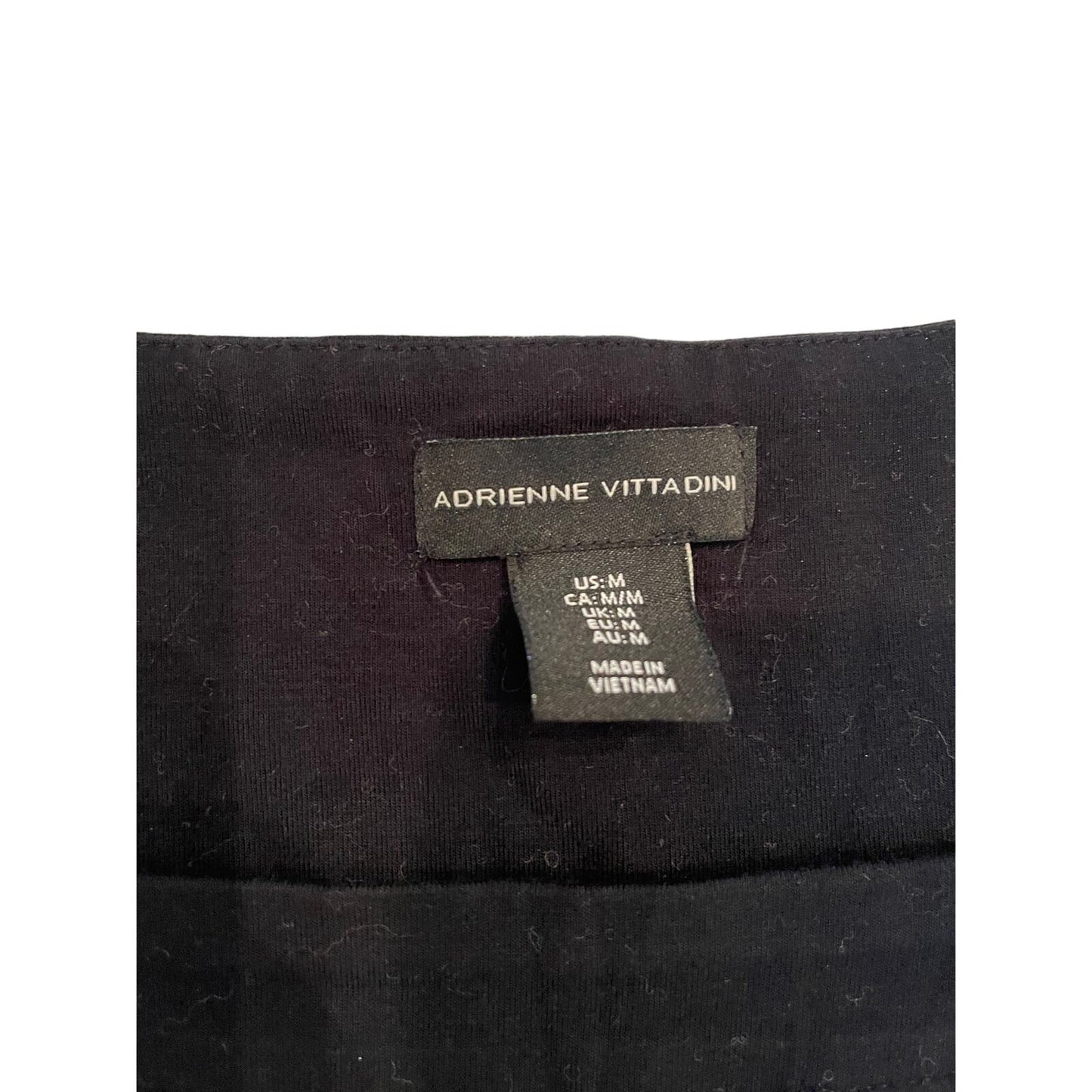 Adrienne Vittadini Size Medium Black Cap Sleeve Square Neck Dress