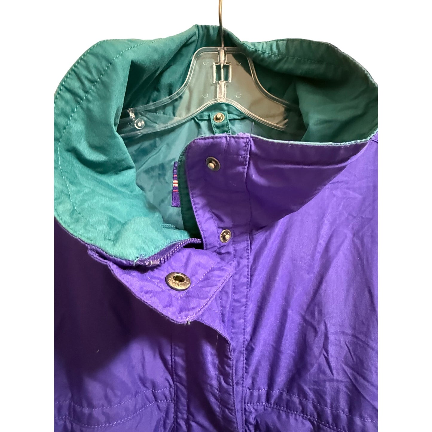 Vintage CB Sports Purple & Green Nylon Windbreaker - Full Zip - Large