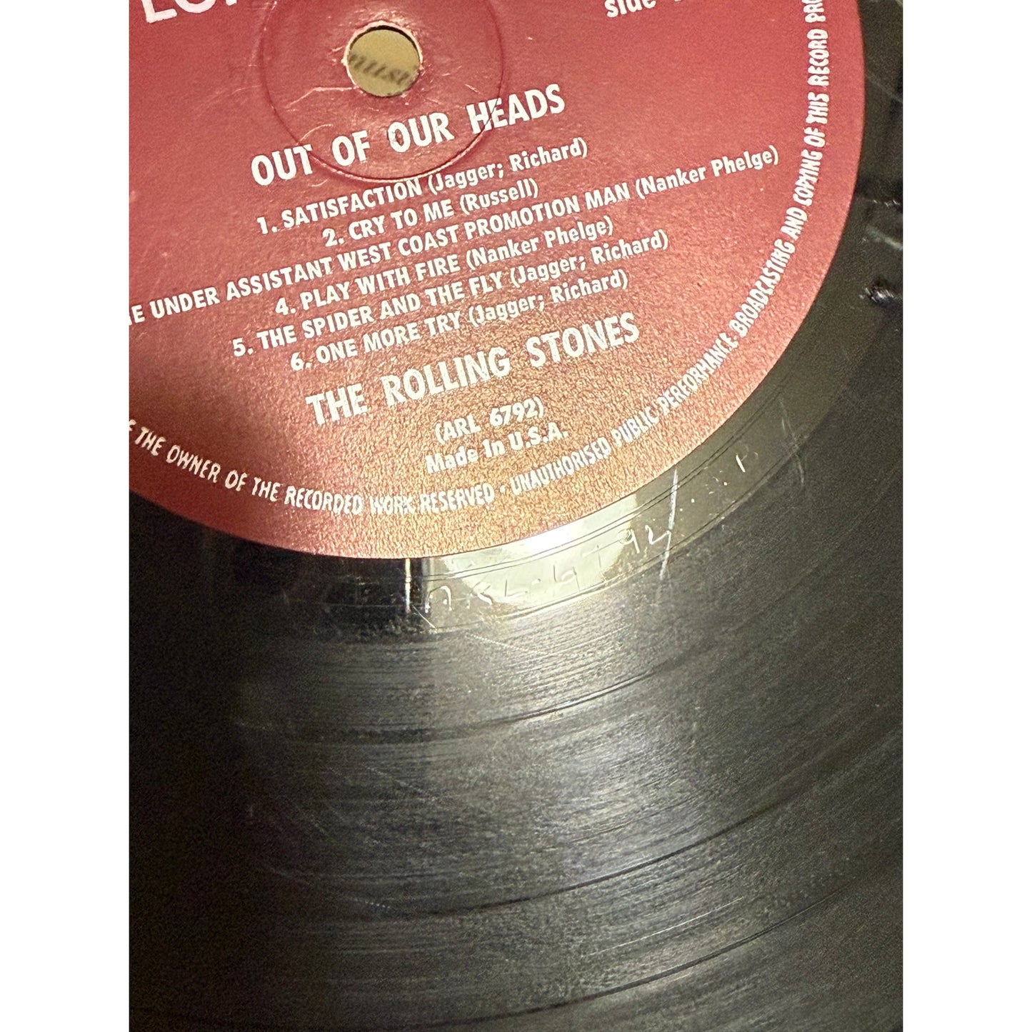 The Rolling Stones Out of Our Heads 1965 London Mono LL-3429 - 12" Vinyl