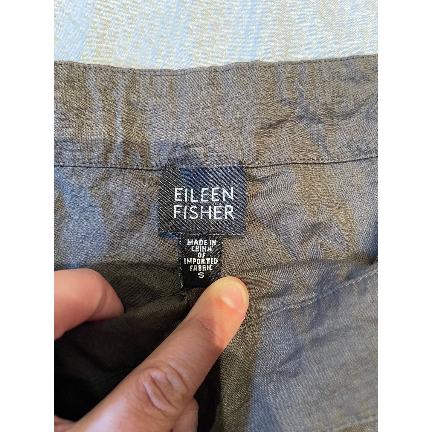 Eileen Fisher Lightweight Gray Cropped Tie Waist Size Small Pants