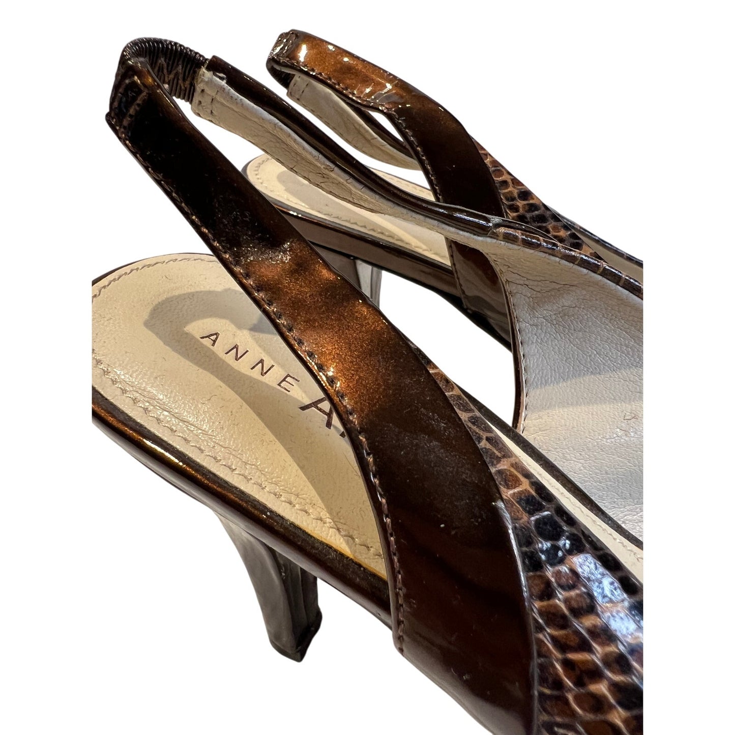 Ann Klein Snake Skin Pump - Open Toe - 7.5M
