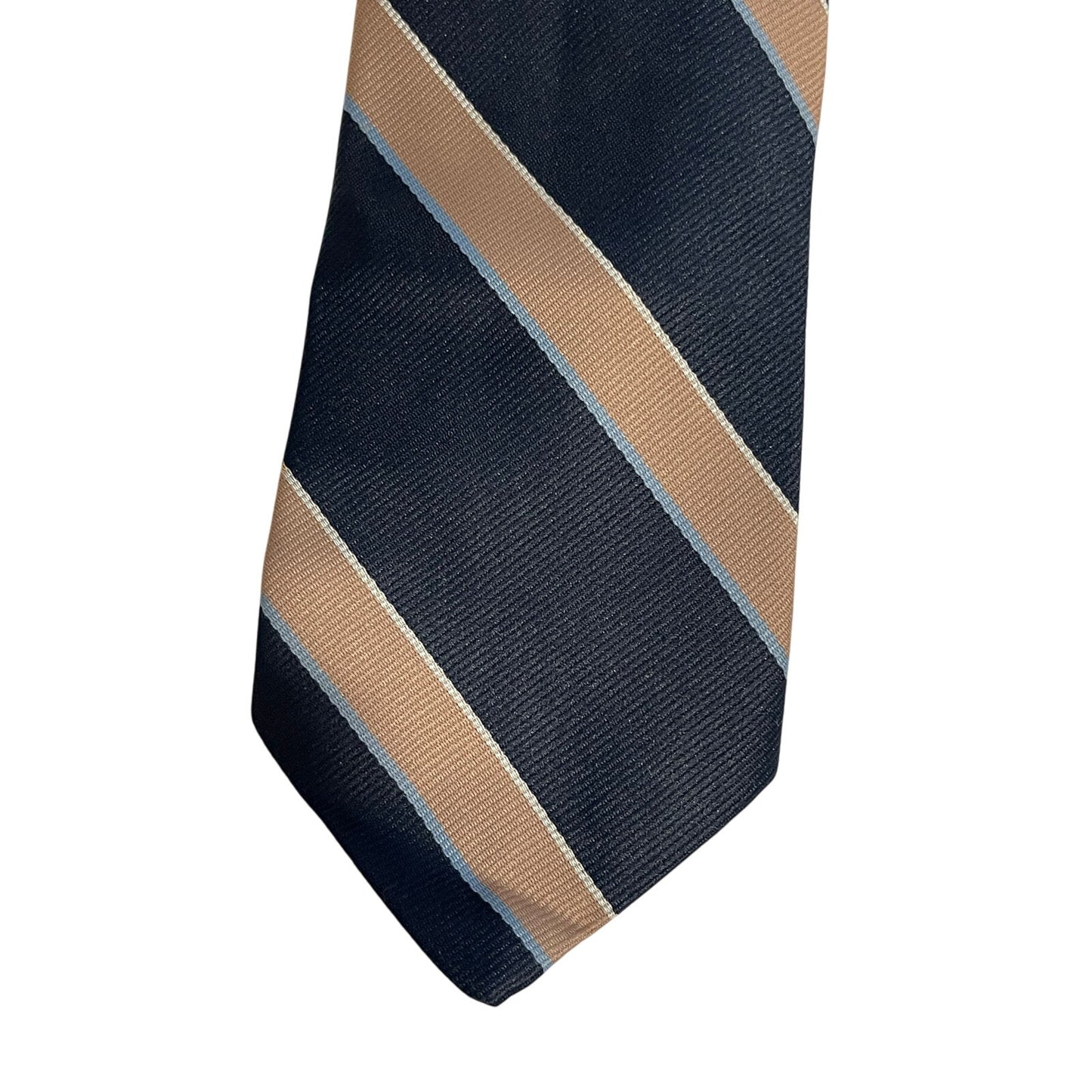 Vintage Hickok Striped Blue & Cream Silk Type Necktie Made in The USA Tie