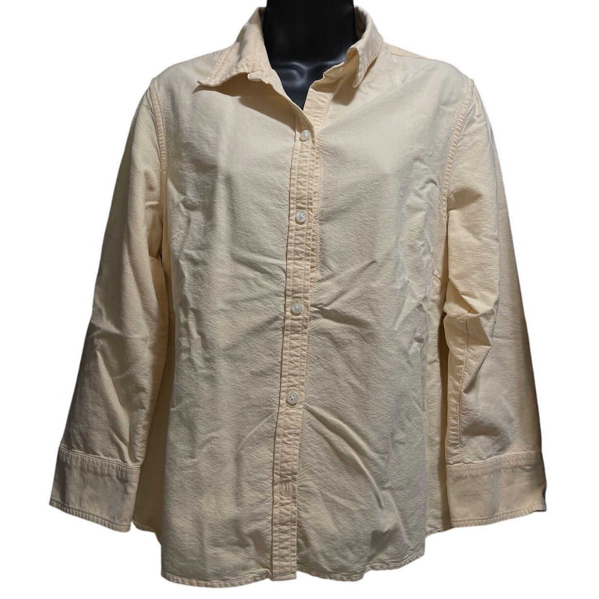 Sonoma Life & Style Pale Yellow Size Medium Long Sleeve Button Up - 100% Cotton
