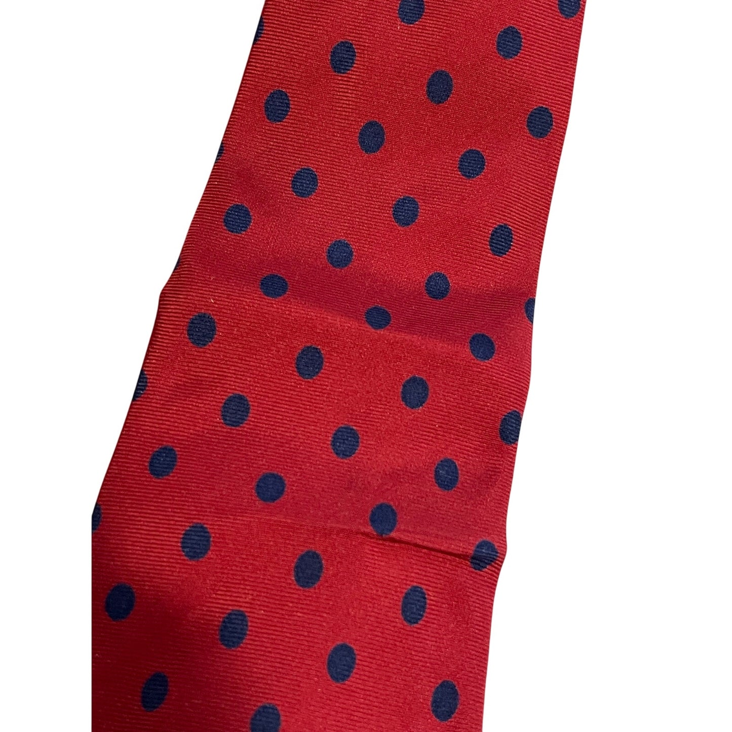 Vintage Reis of New Haven All Silk Red & Blue Polka Dot Print Necktie