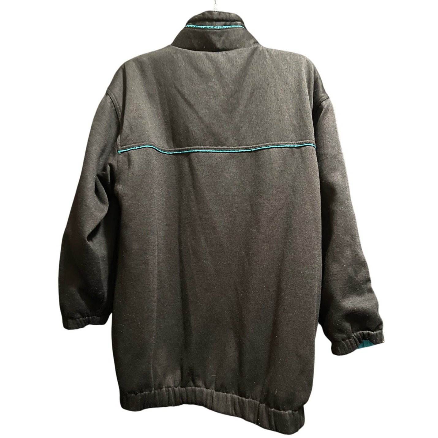 Vintage Teal and Black Reversible Windbreaker Jacket - Men's Small