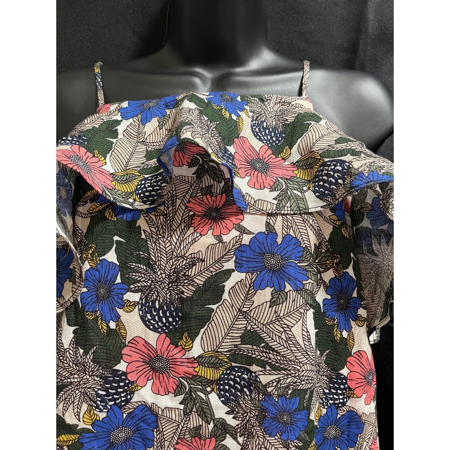 Joy Joy Blue & Pink Floral Print Sleeveless Mini Dress - Size Medium - NWT