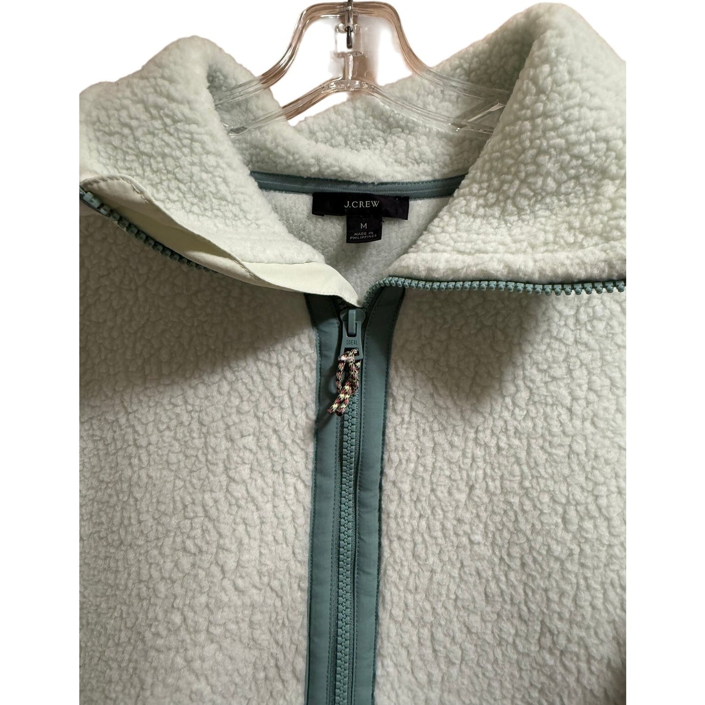 J.Crew Pale Mint Green Sherpa 1/4 Zip Pullover - Medium