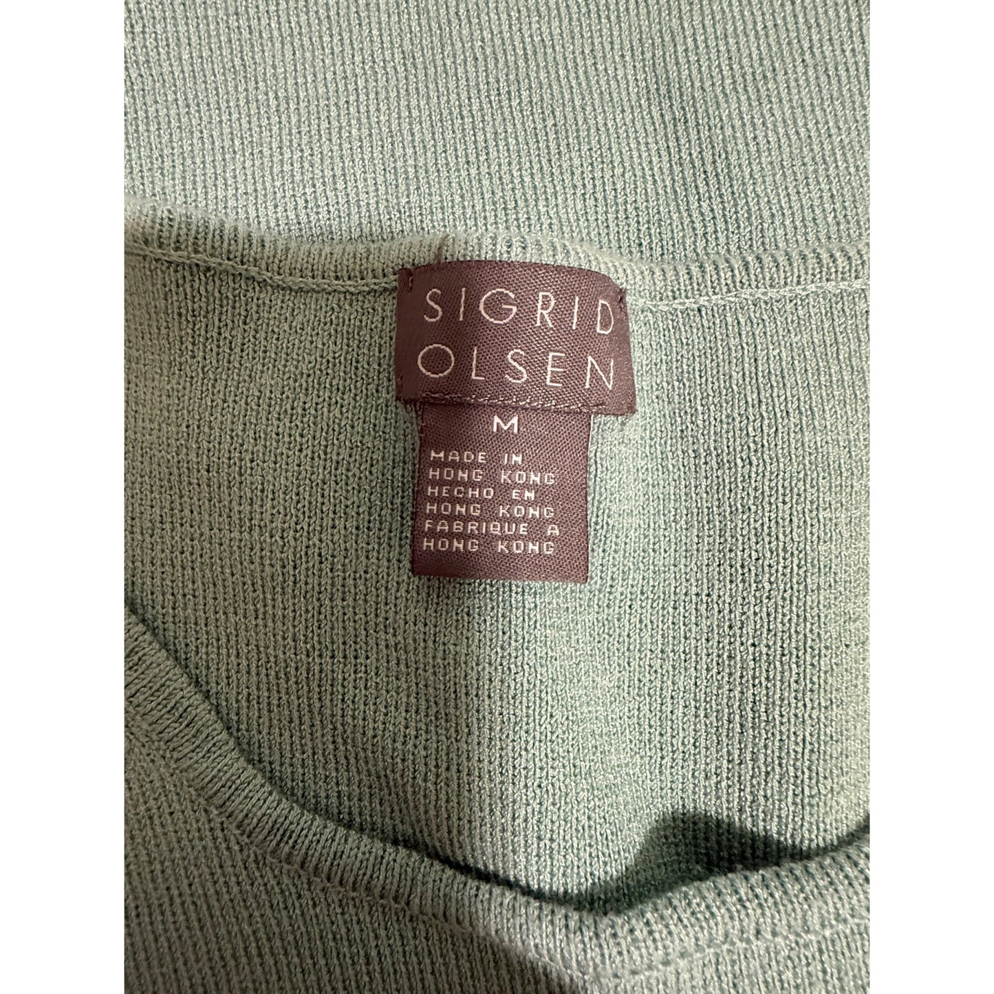 Sigrid Olsen Seafoam Green Sleeveless Knit Blouse - Size Medium
