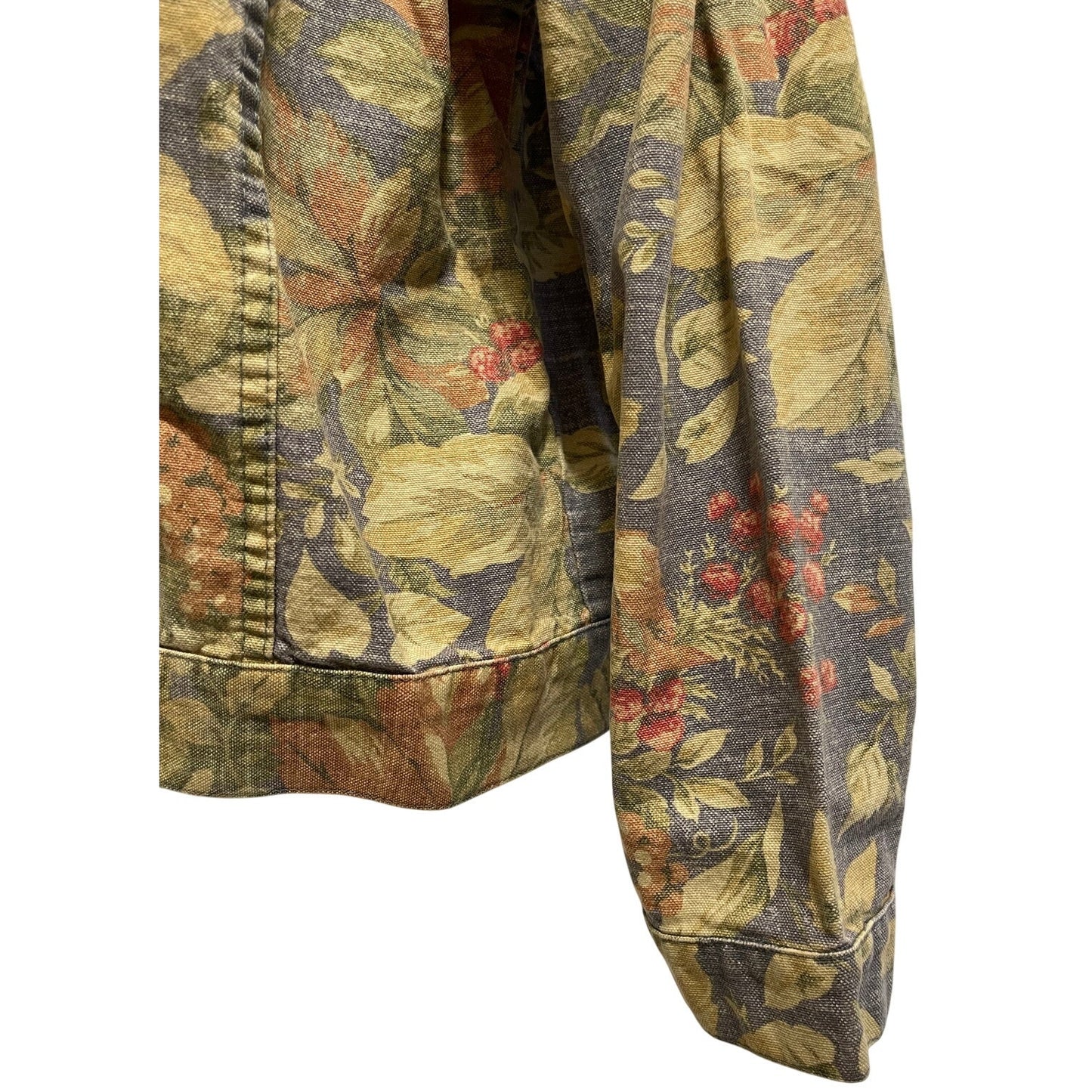 Vintage Norm Thompson Floral Denim Jacket - 100% Cotton - Large