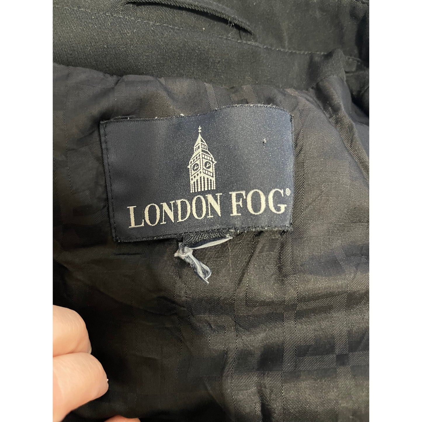 London Fog Black Lined Overcoat - Size Medium Women's