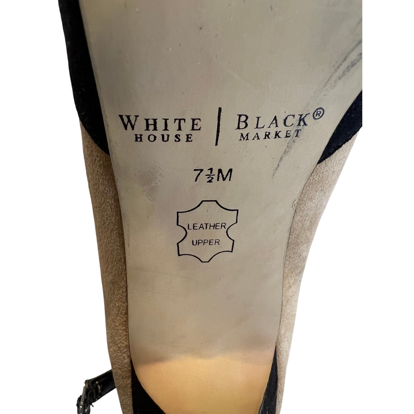 White House Black Market Tan & Black Leather Pumps - 7.5M
