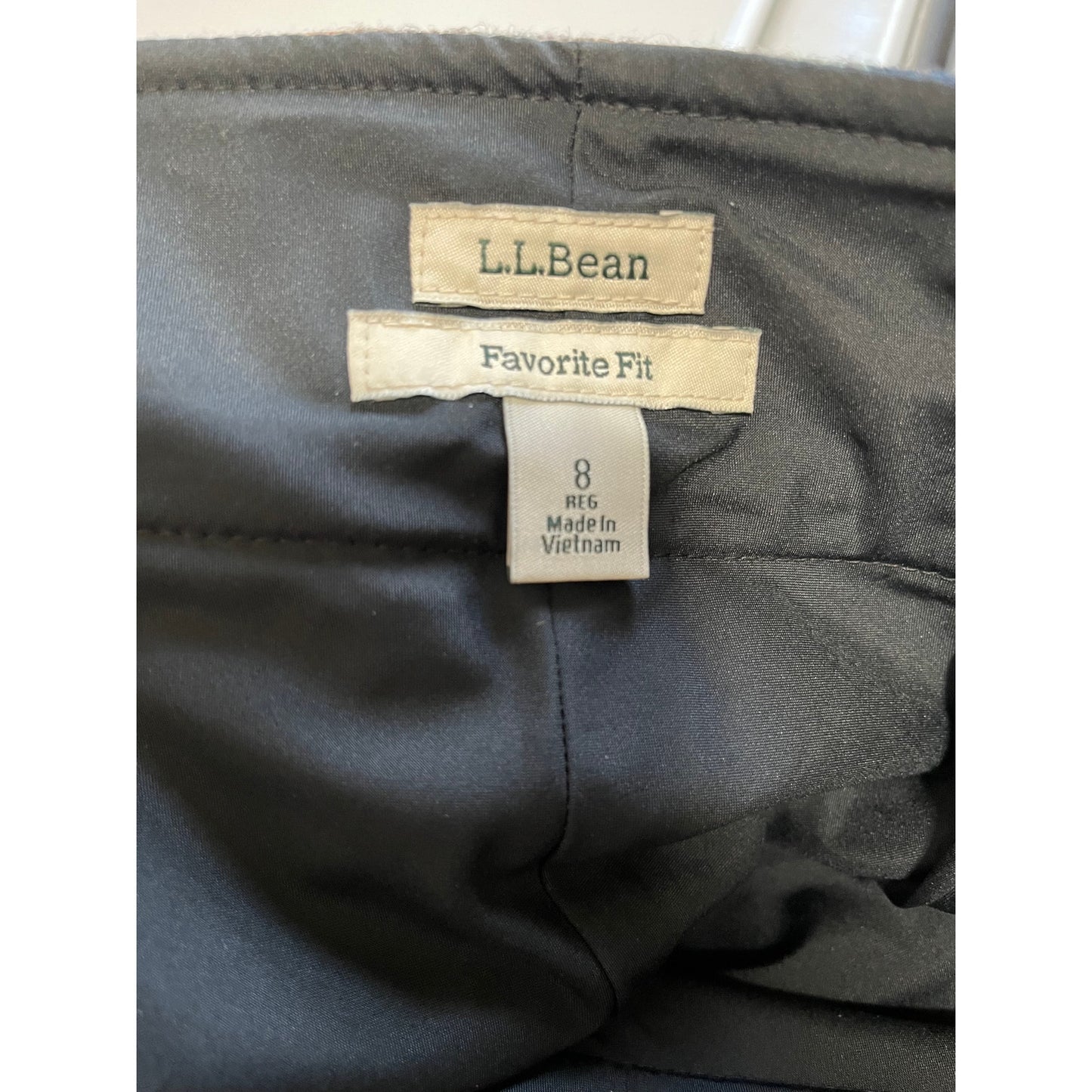 L.L. Bean Favorite Fit Wool Blend Brown Plaid Skirt Size 8