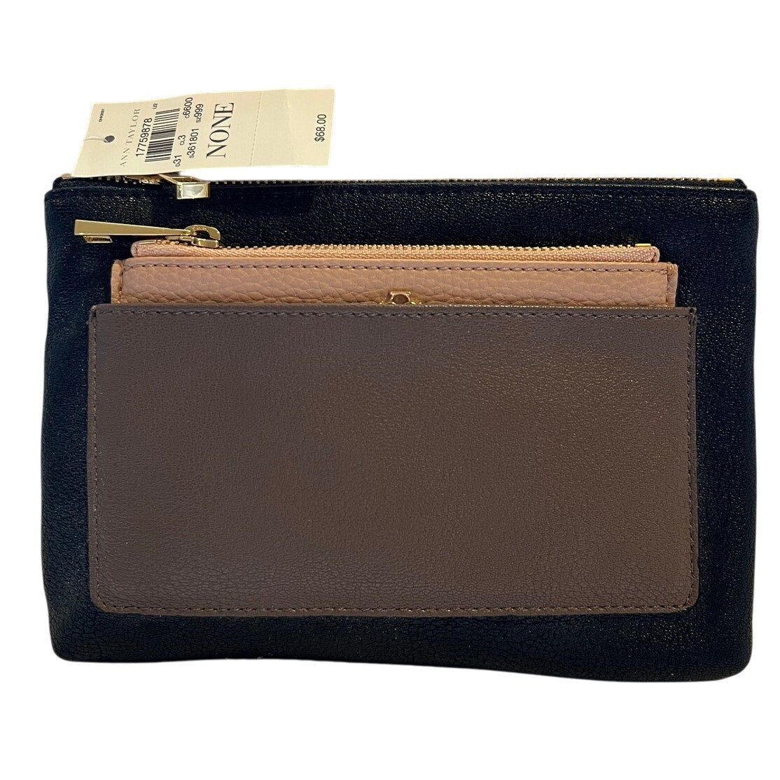 Ann Taylor Clutch Duo - Black x Tan - $68 MSRP NWT