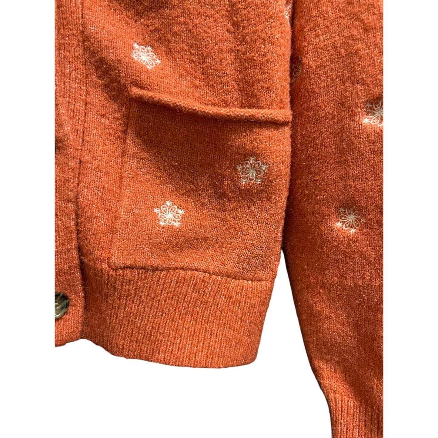 A.N.A. A New Approach Rust Orange Tight Knit Size Small Cardigan Sweater