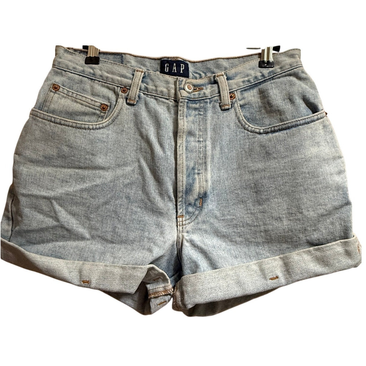 Vintage GAP Blue Button Fly Denim High Waisted Shorts - Size 8
