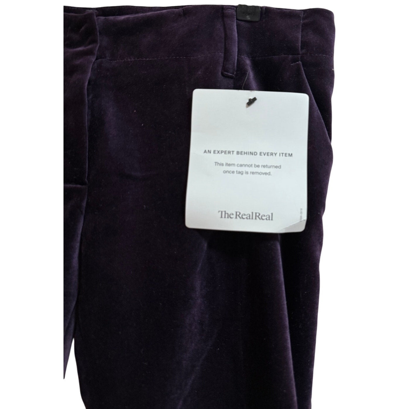 Fendi Deep Purple Velvet Straight Leg Pants - 33" Waist