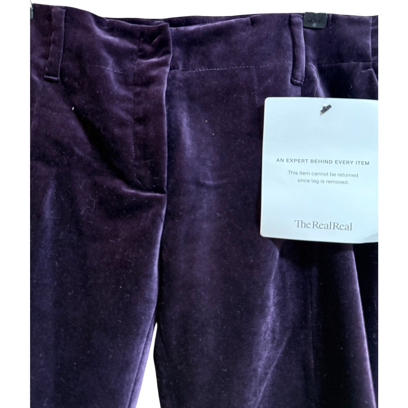 Fendi Deep Purple Velvet Straight Leg Pants - 33" Waist