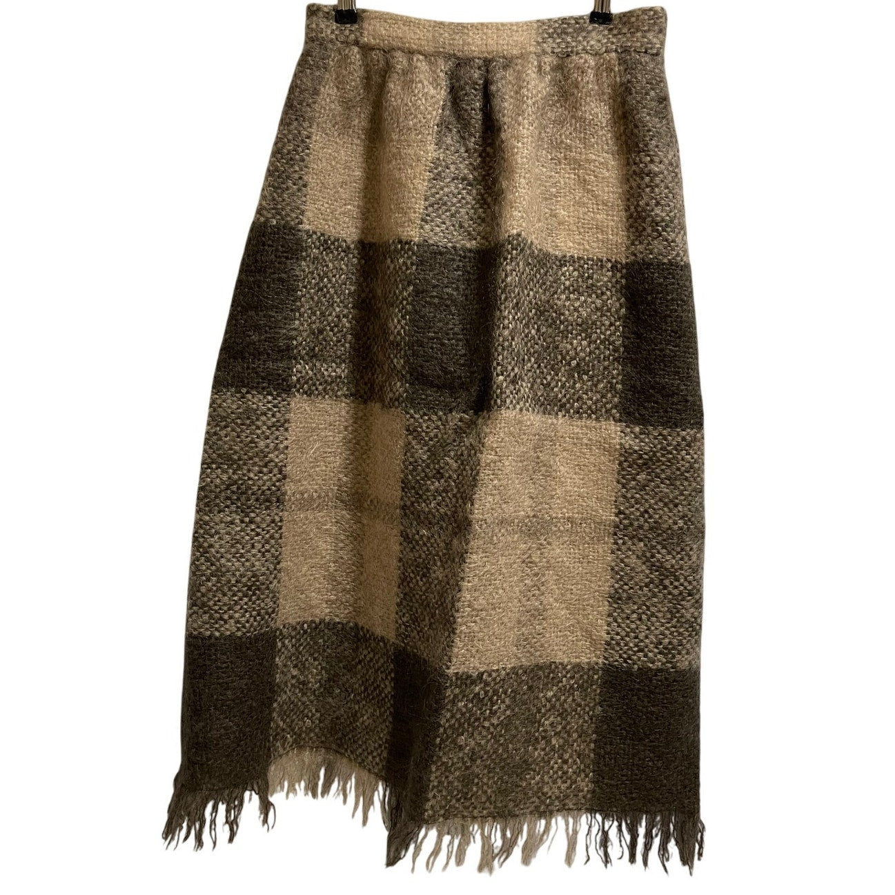 Vintage Handwoven Suzanne Schwartz Wool Plaid Skirt