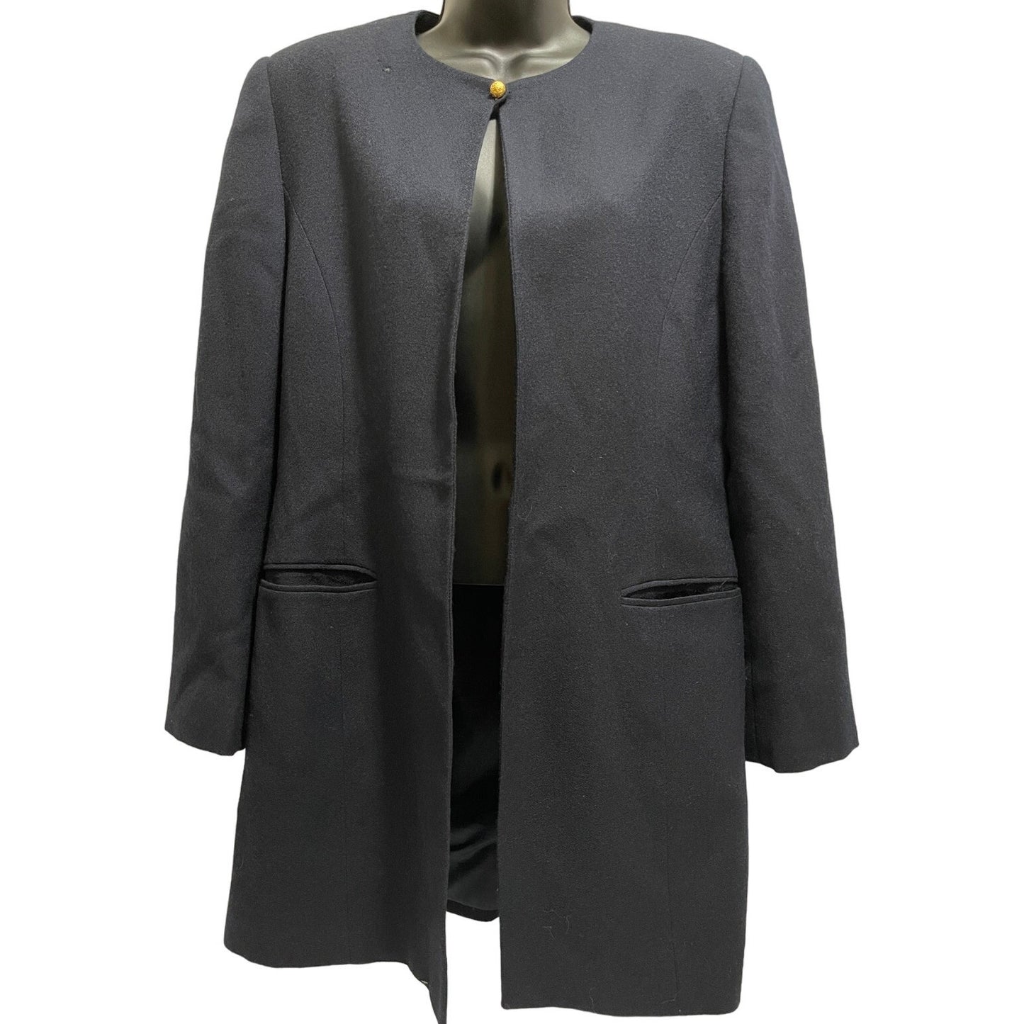 Vintage Harvé Benard by Benard Holtzman Navy Blue Overcoat