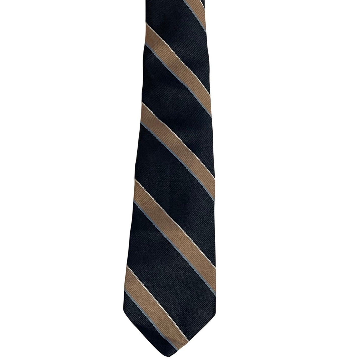 Vintage Hickok Striped Blue & Cream Silk Type Necktie Made in The USA Tie