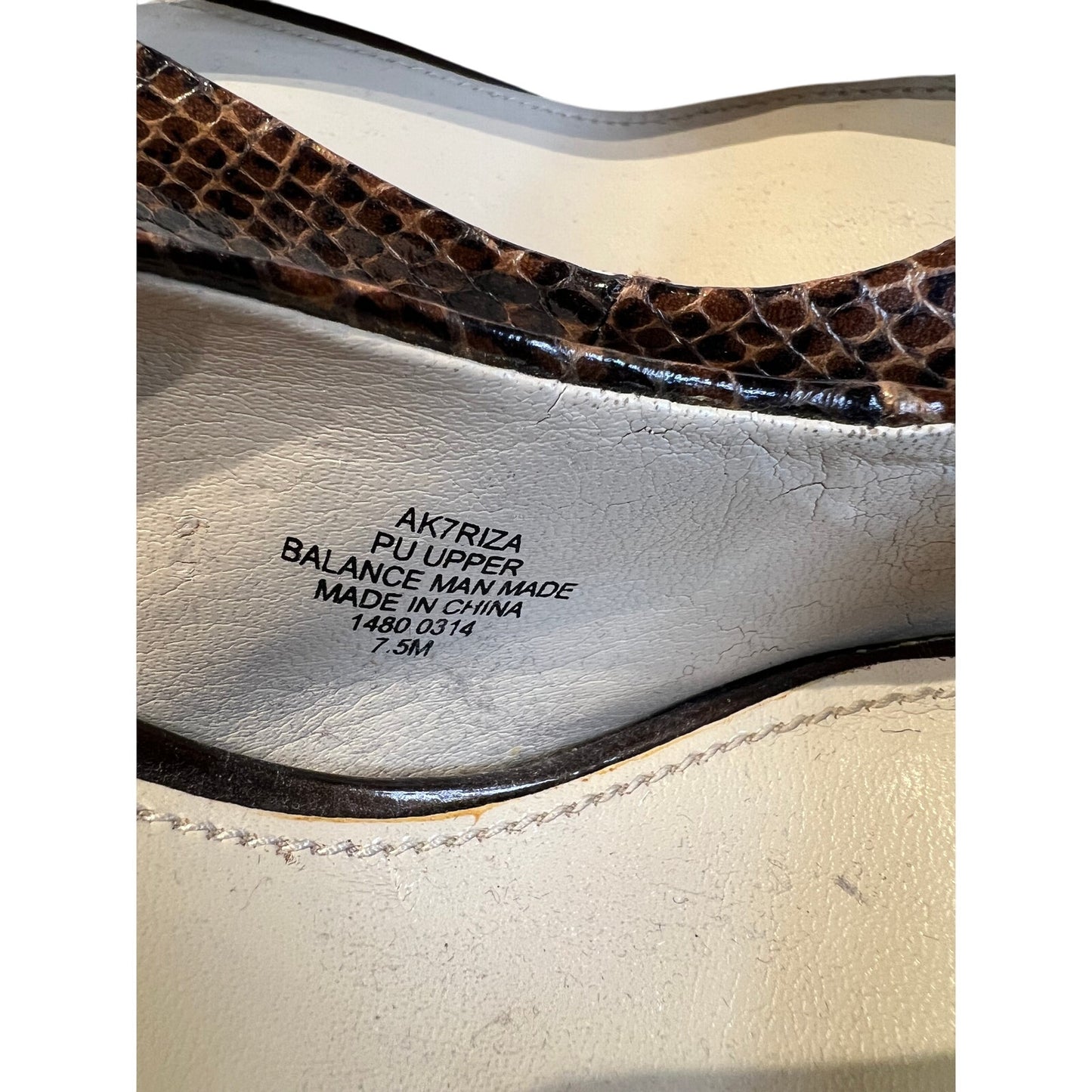 Ann Klein Snake Skin Pump - Open Toe - 7.5M