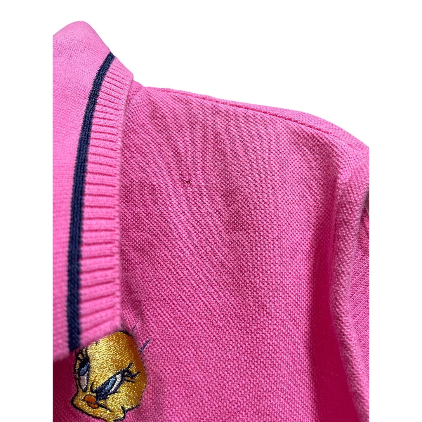 Vintage Y2K Looney Tunes Tweety Bird Embroidered Polo Tank - Medium