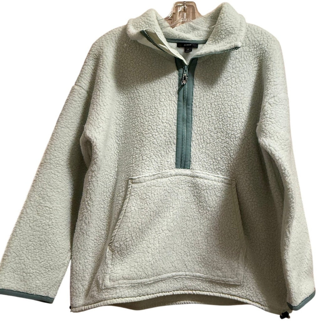 J.Crew Pale Mint Green Sherpa 1/4 Zip Pullover - Medium