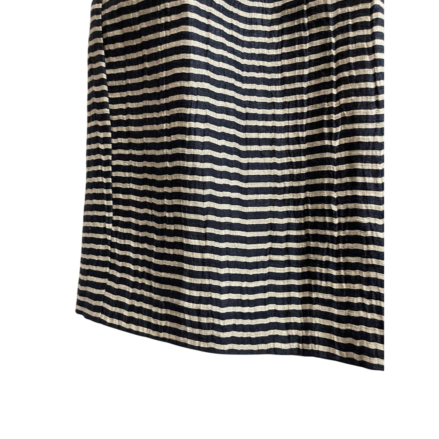 Ann Taylor The Loft Navy Blue Striped Crinkle Blend Pencil Skirt Size 6