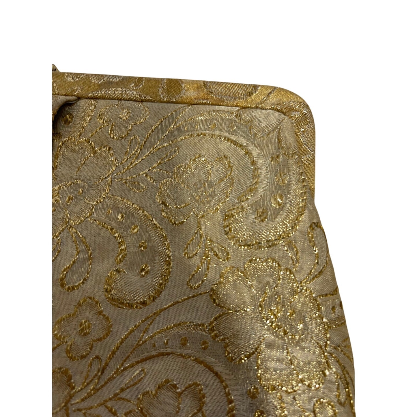 Vintage 1960's Mel Ton Gold Lace Clutch