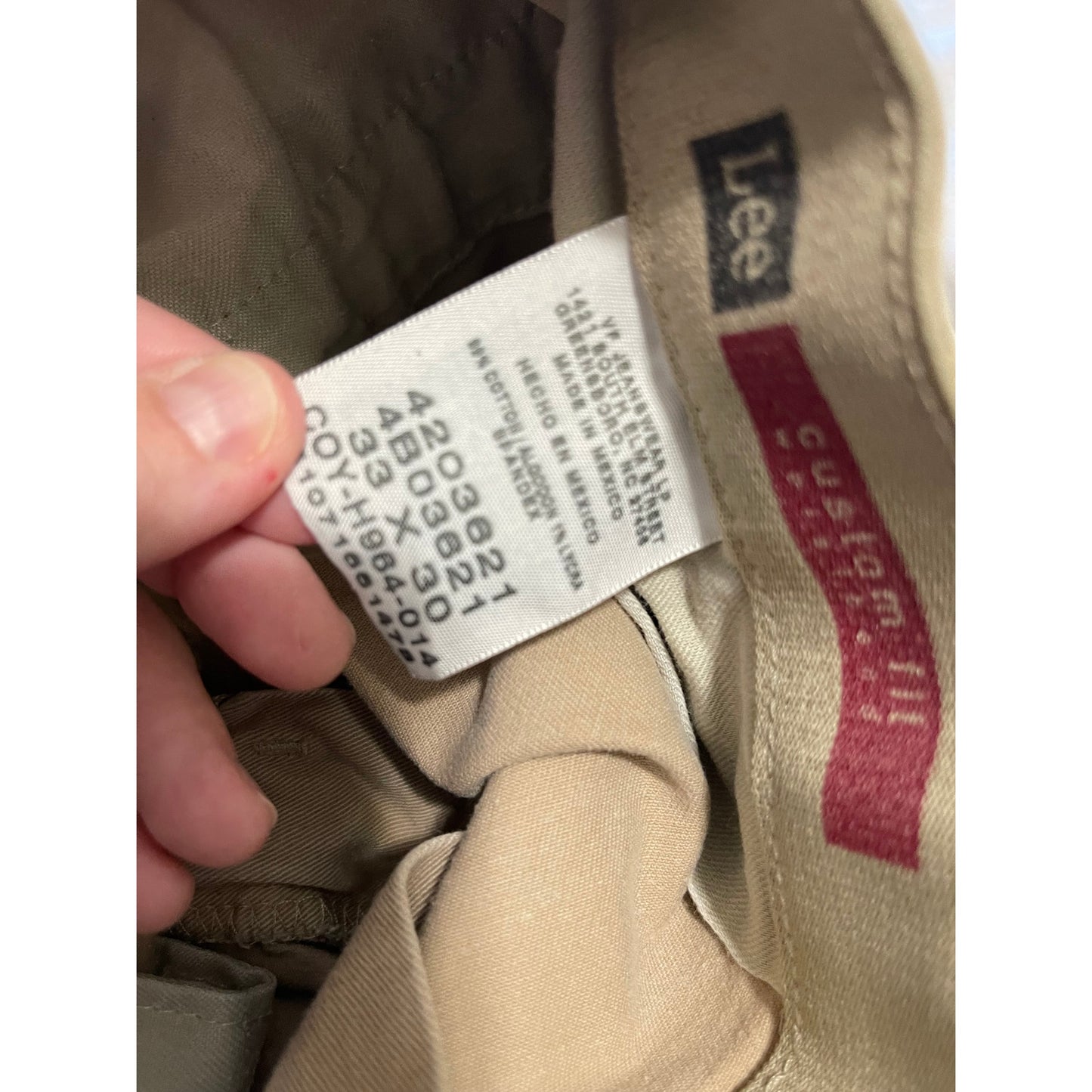 Lee Custom Fit Khaki Pants 33x30 - Straight Leg Men's