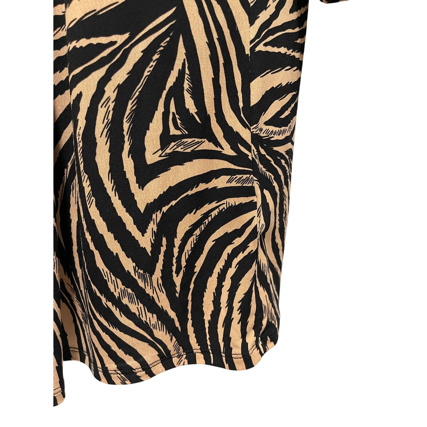 Premise 3/4 Sleeve Tiger Stripe Animal Print Blouse Size Large