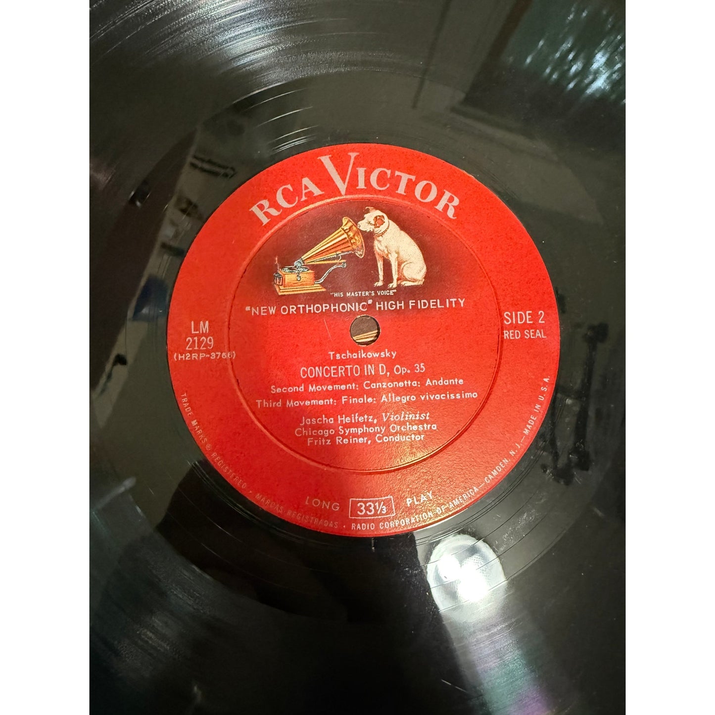 Heifetz Tschaikovsky Violen Concerto 1968 RCA LM-2129 LP 12" Vinyl VG+