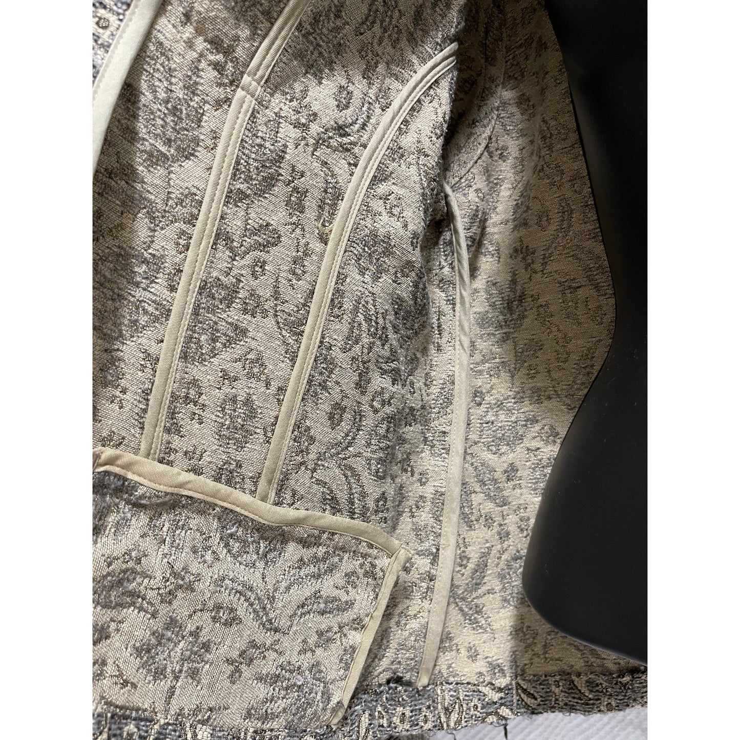 Chico's Embroidered Gold Button Front Carpet Jacket - Size 2