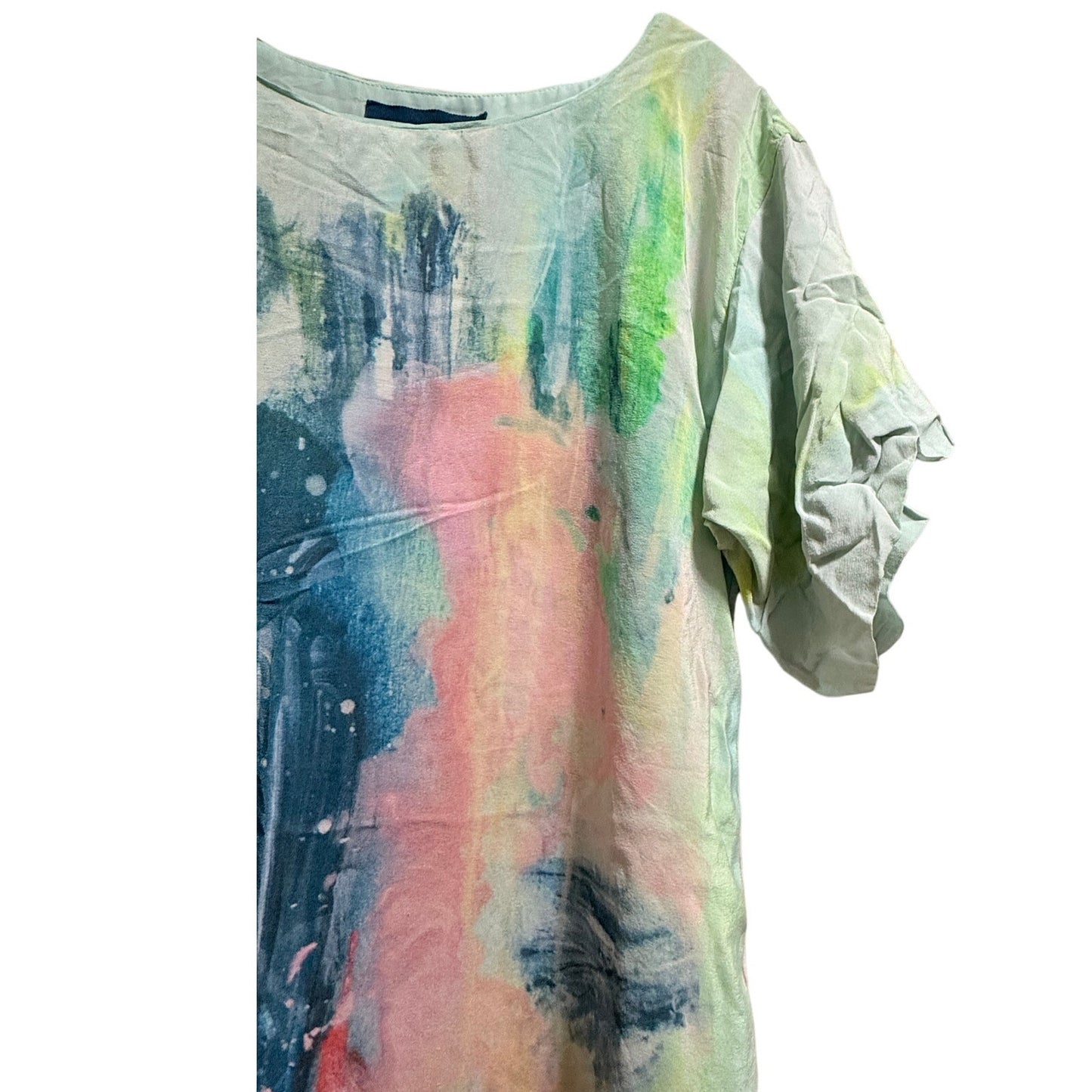 Maeve Size XS Abstract Pastel Print Knee Length Dress