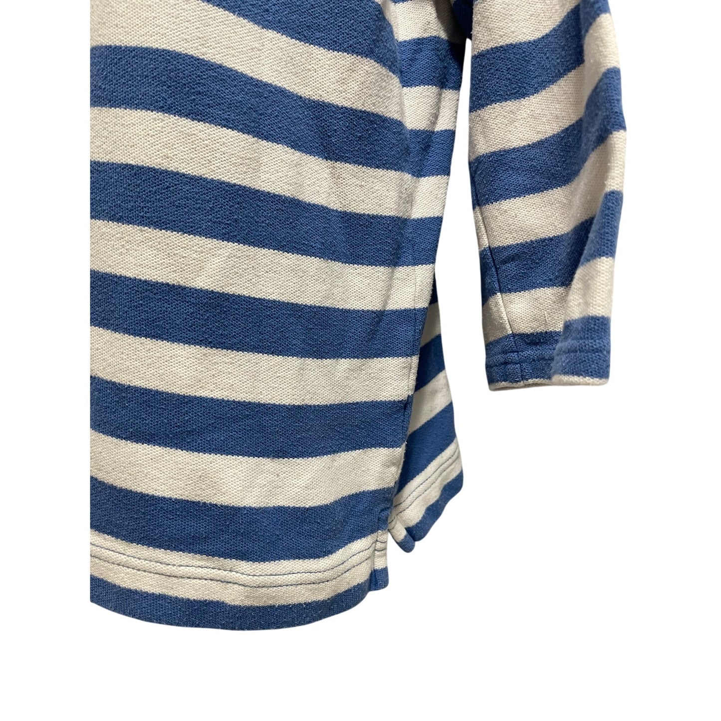 Croft & Barrow Blue & White Long Sleeve Polo Shirt - Size Large
